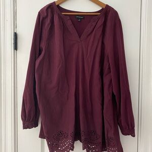 Lane Bryant Plum Embellished Tunic Relaxed Fit